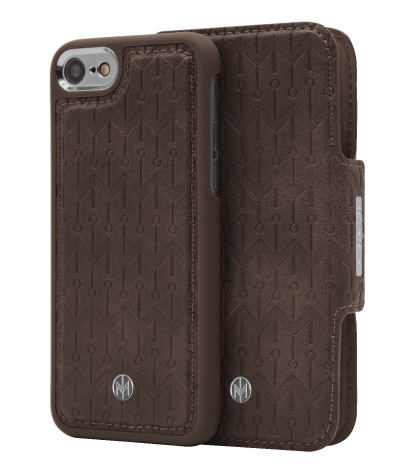 N305 Signature Magnetic Case & Wallet Orzech ciemnobrązowy - iPhone 6 / 7 / 8 / SE