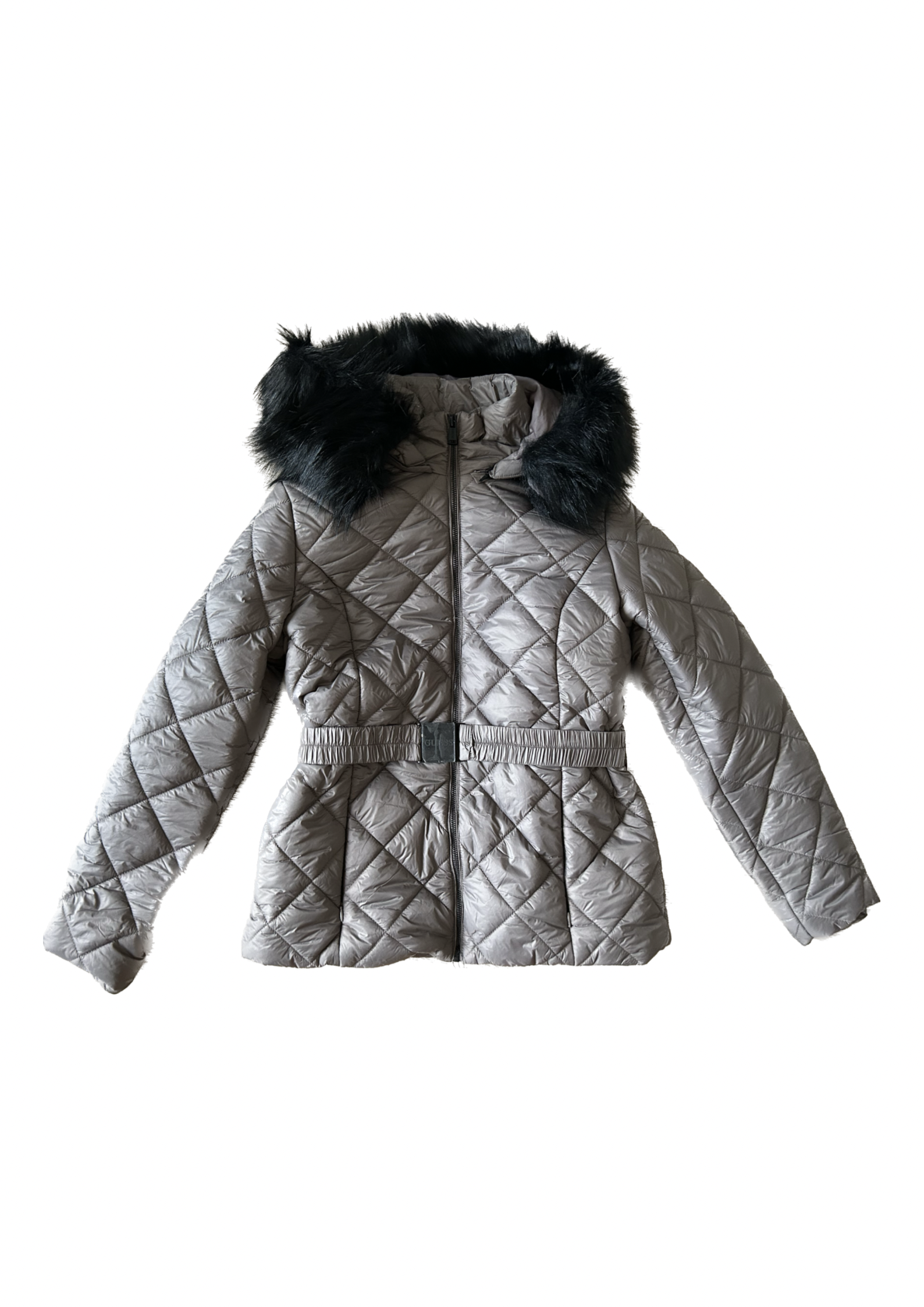 Guess zimowa kurtka ze sztucznym futerkiem