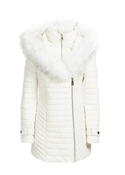 Guess kurtka damska z futerkiem sztucznym