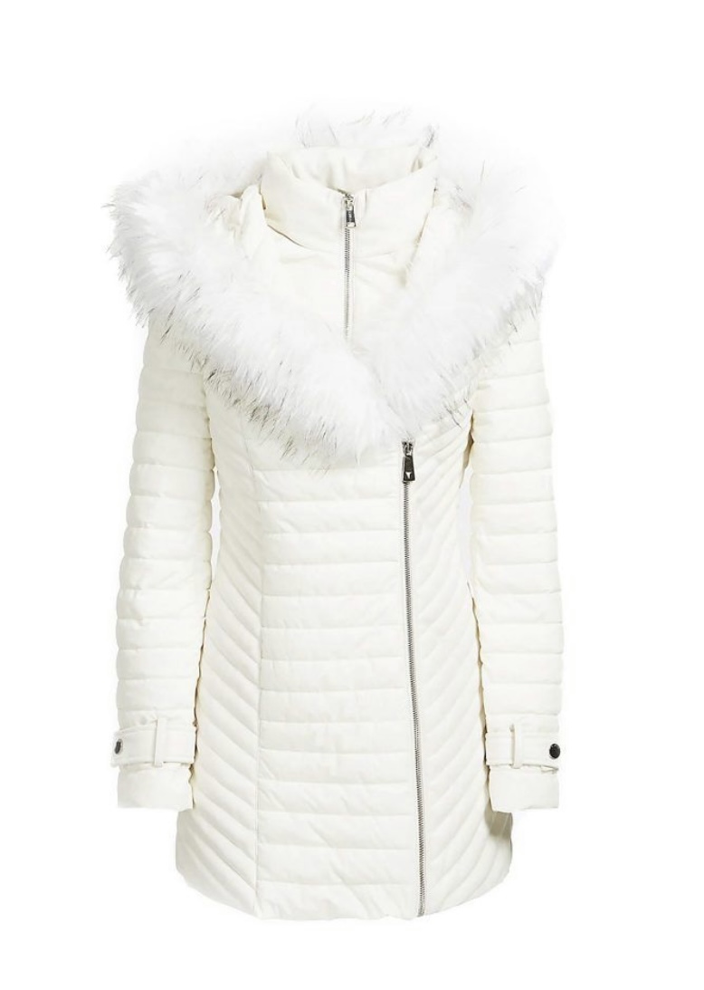 Guess kurtka damska z futerkiem sztucznym